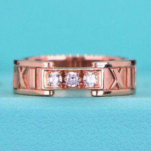 19039 Tiffany & Co. Atlas Roman Numeral Diamond 18K Rose Gold Band 6